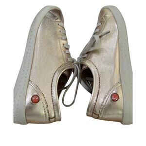 Softinos by Fly London Isla Gold Metallic Leather Sneakers EU 37 US 6.5